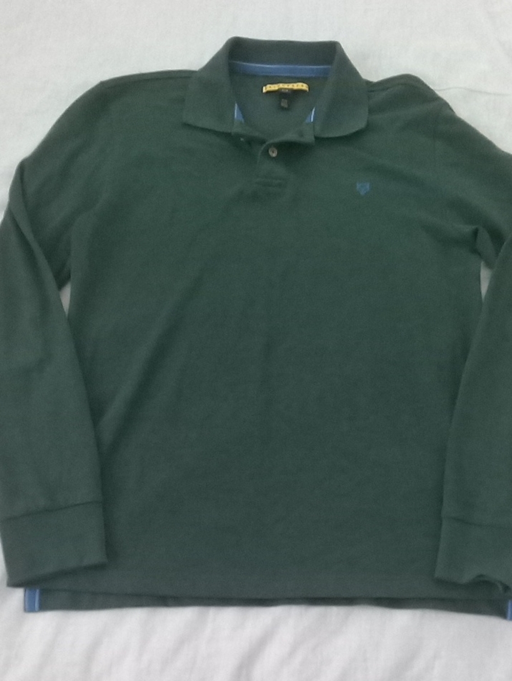 Prince & Fox Men’s Long Sleeve Polo in Dark Green Size M